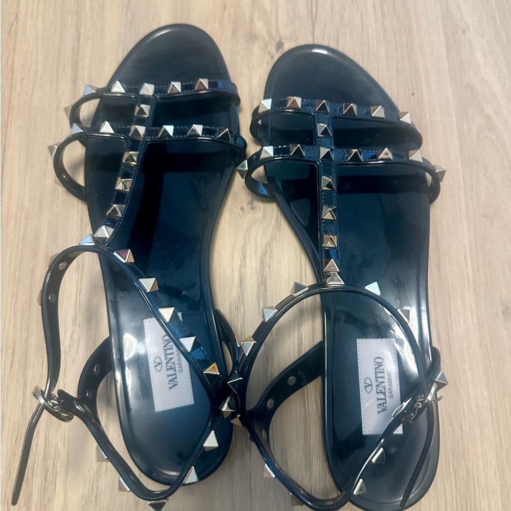 Valentino Black Studded Sandals
